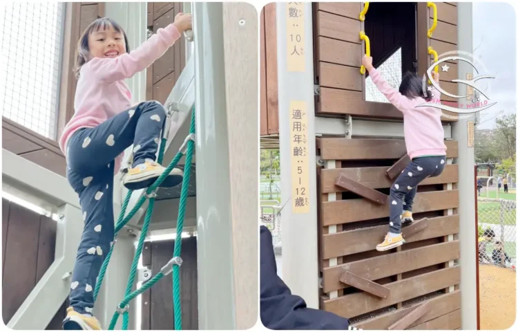 台中親子景點推薦，可以待一整天的公園：南興公園必玩共融遊戲場＆戶外野餐、慶生好選擇 Ⅰ 米奇樹、落雨松打卡景點collage x