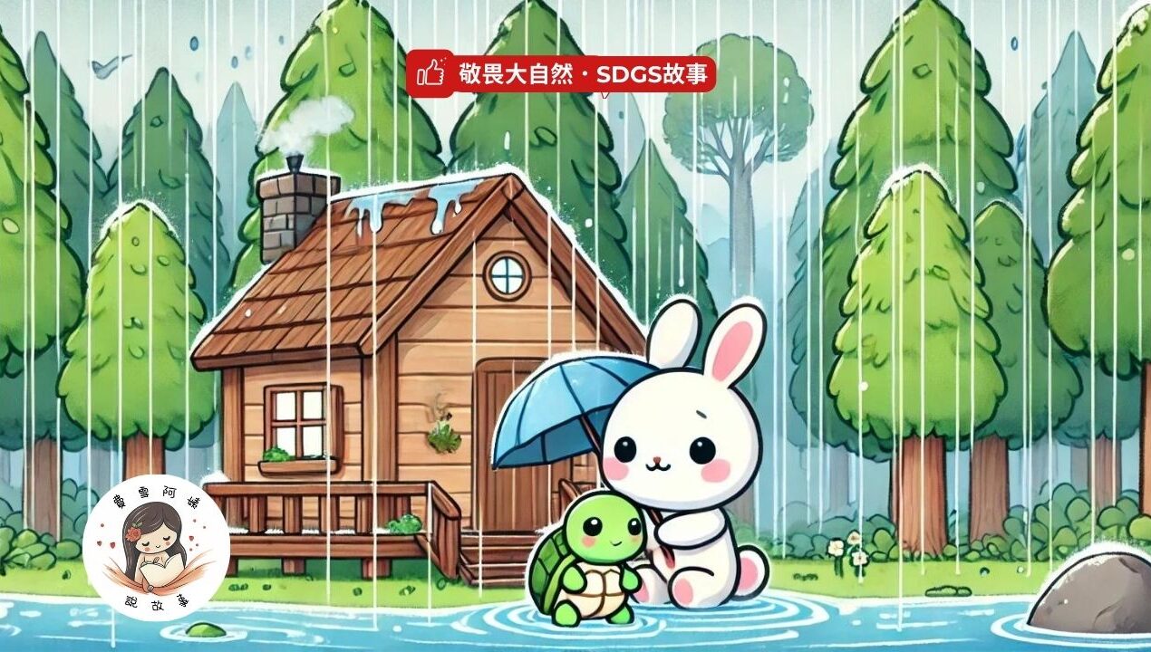 睡前故事《颱風天，下雨天》 敬畏大自然｜友情故事｜sdgs繪本｜幼兒睡前故事｜原創故事