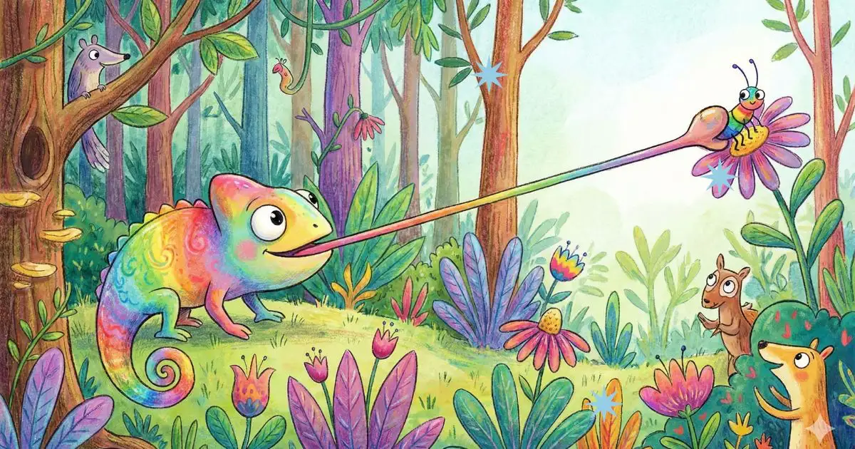 Read more about the article 睡前故事 《變色龍奇奇的「長舌頭」》 社交生活｜情緒表達｜同儕相處